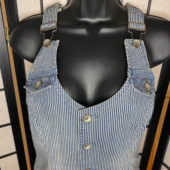 Striped Denim Overalls - Picture 3 of 12
